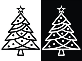 Obraz premium Christmas tree silhouette vector illustration. Set of Christmas tree. Merry Christmas tree. 
