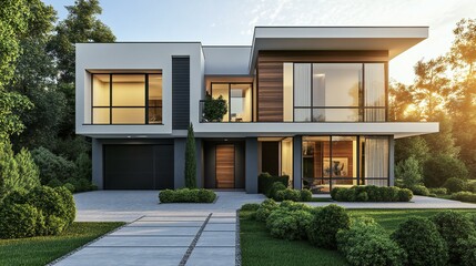 Fototapeta premium 3d rendered modern house