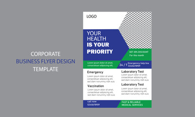 Creative modern minimal medical business flyer template design