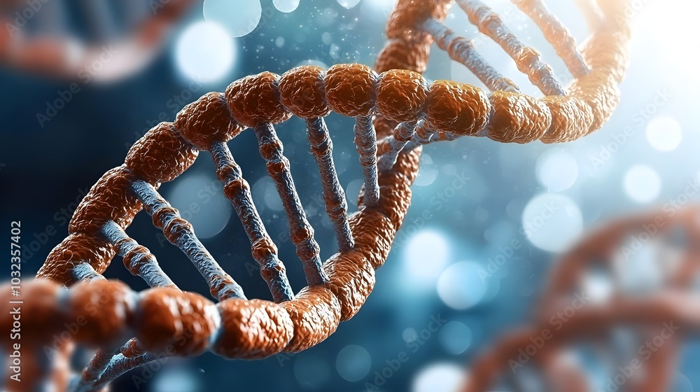 Poster graceful and delicate spiral dna helix intertwining in a shimmering ethereal digital artwork with a 