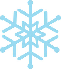 Snowflake winter clip art design on plain white transparent isolated background for card, shirt, hoodie, sweatshirt, apparel, card, tag, mug, icon, poster or badge