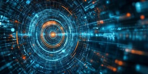 Fototapeta premium Visual digital arrow at a virtual target dartboard, precision in setting objectives for business investments visualizes strategic approach to achieving goals and hitting targets in, Generative AI