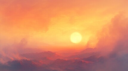 Obraz premium Serene Sunset Over Majestic Mountain Landscapes