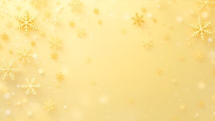 golden christmas background with snowflakes