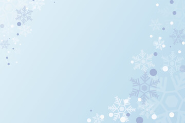 Snow falling background vector. Blue scene and decorated with falling snowflakes. There is a copy space for design. Winter, Christmas and New Year concept.