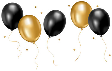 Black and Gold Balloons for Celebration