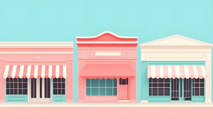 From Past to Present: Vintage-Style Storefronts Capturing Nostalgia and Modern Charm in Color. Shopping Sprees Concept