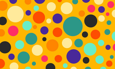 Colorful Circle Pattern on Yellow Background
