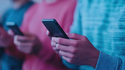 Friends playing multiplayer games on different devices, digital avatars surrounding them, people  technology  multiplayer, virtual social gaming