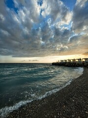 Fototapeta premium Sunset on the sea beach