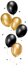 Black and Gold Balloons for Celebration