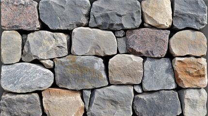 Fototapeta premium Textured stone wall in natural style, durable background, copy space