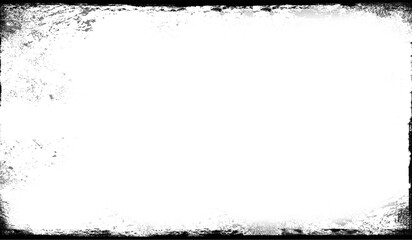 Fototapeta premium White background with black rough border frame empty banner