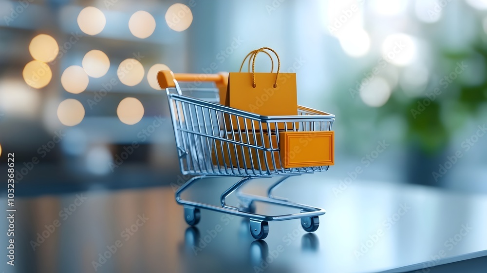 Leinwandbilder futuristic 3d render of an e commerce platform featuring an intuitive shopping cart seamless digital