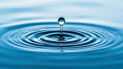 A single drop of water creating ripples in a still pond, representing the concept of small actions causing large impacts