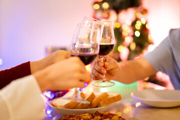 Asian family celebrate Christmas Festival together.