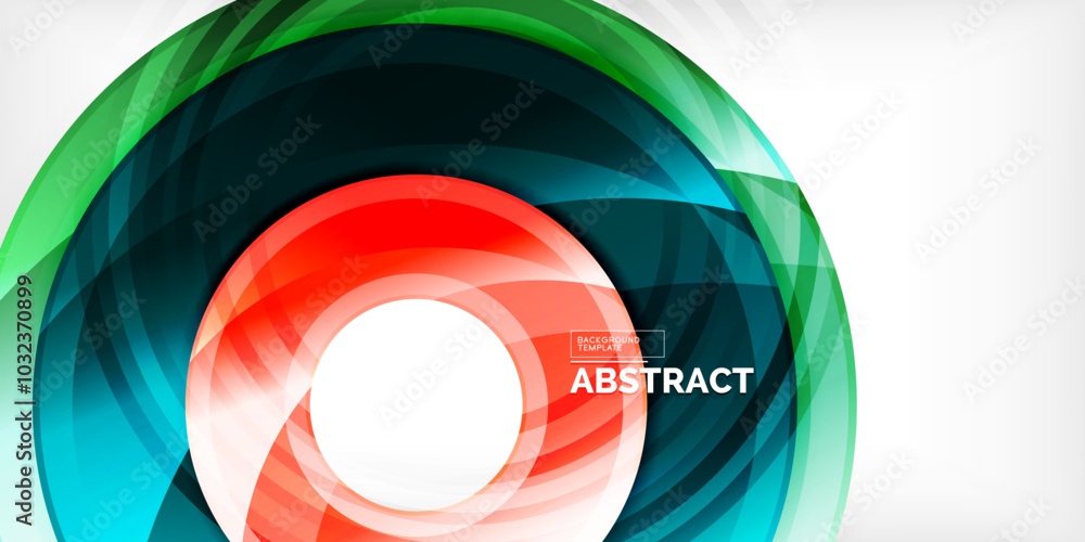 Poster Bright colorful circles with light effects. Abstract background