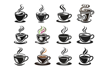    stylish coffee cup silhuette vector