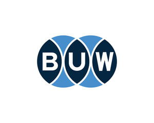 BUW logo design vector template. BUW