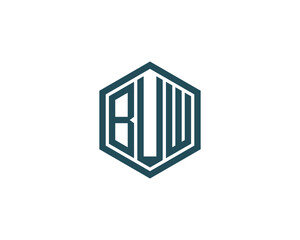 BUW logo design vector template. BUW