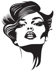Fashion Chic Super Woman Face Vector Illustration 