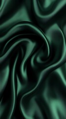 Fototapeta premium Green satin fabric with smooth texture, perfect for elegant decoration