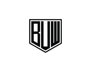 BUW logo design vector template. BUW