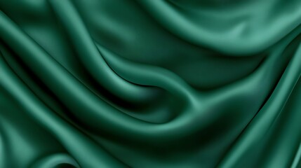 Obraz premium Green satin fabric with smooth texture, perfect for elegant decoration