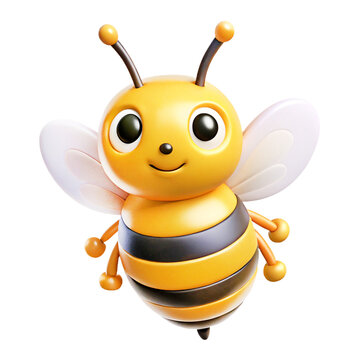 cute bee 3d cartoon style illustration
