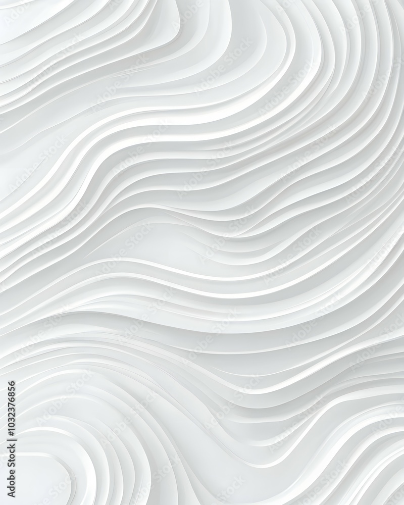 Aufkleber abstract white layered wavy pattern background design