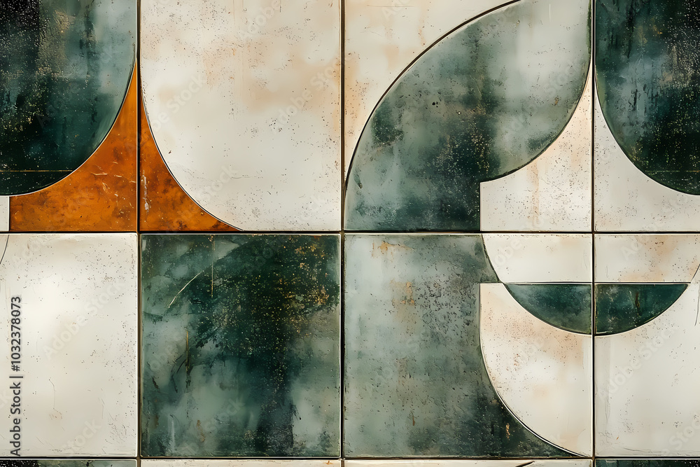Poster this seamless texture captivates with a blend of abstract geometric forms and a muted color palette