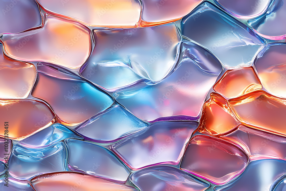 Aufkleber colorful seamless texture of translucent shapes reflecting light in a mesmerizing abstract pattern