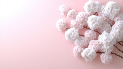 Delicate White Flowers on Pink