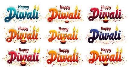 Colorful Diwali Festival Wishes with Decorative Elements