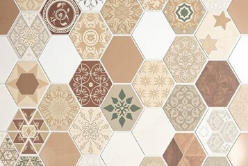 Incorporate unusual tile shapes like hexagons triangles or freef