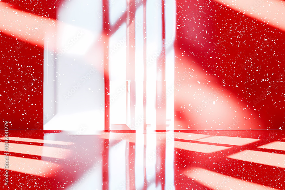 Poster vibrant red seamless texture with light reflections creating an artistic space at midday
