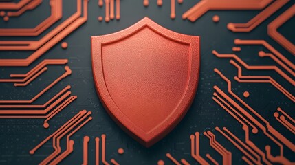 Futuristic cyber security and data protection digital concept featuring a sleek shield icon streamlined data streams glowing circuit board patterns and a minimalist high tech interface