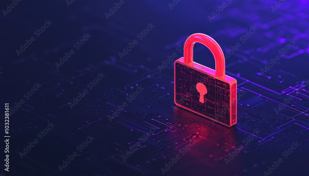 Aufkleber digital padlock on abstract background