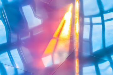 Naklejka premium Colorful Reflections Dance Across a Seamless Texture in a Modern Architectural Space