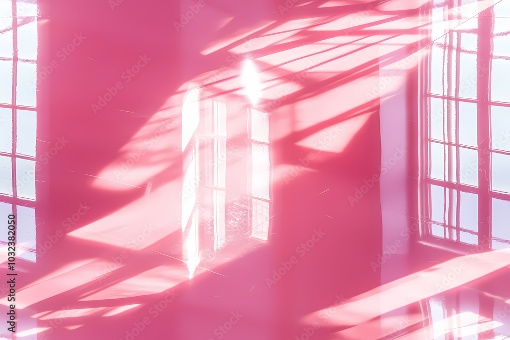 Poster captivating seamless texture of sunlight casting dreamy patterns on a soft pink background