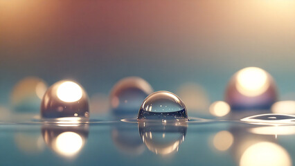 A closeup of bubbles on a smooth surface, abstract, pastel tones