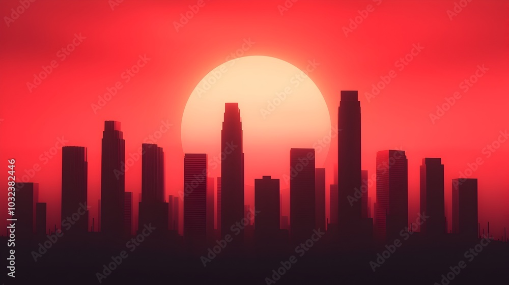 Poster Immersive futuristic cityscape with towering skyscrapers luminous data streams encrypted communication relays and a retro futuristic architectural style  A digital