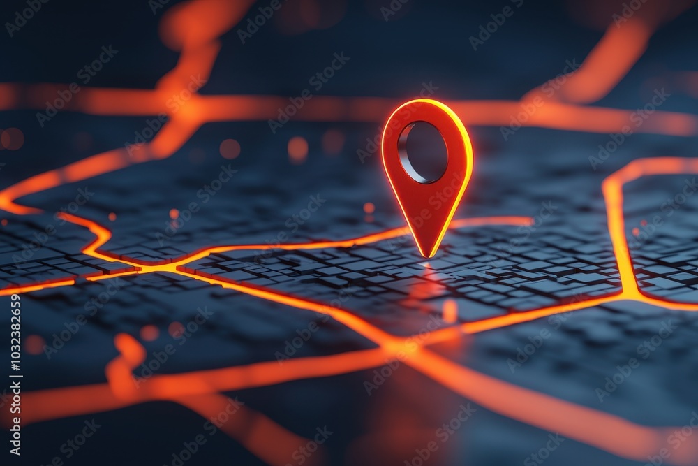 Poster Location marker on digital map interface