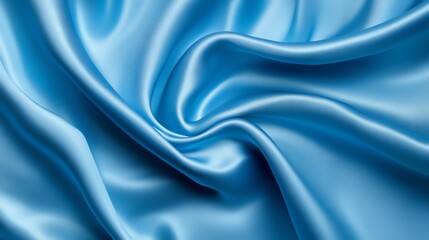 Elegant blue satin drapery with soft, smooth texture, perfect for luxury fashion backdrop