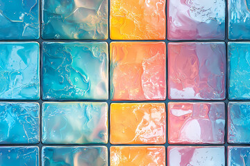 Vibrant Seamless Texture of Colorful Glossy Tiles Reflecting Light in a Modern Artistic Setting