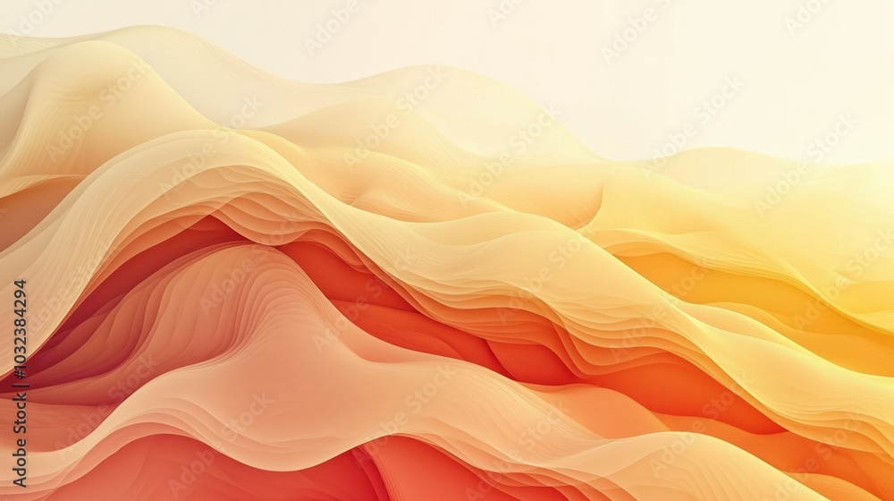 Poster abstract minimalist gradient waves in soft tones