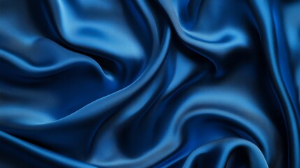 Obraz premium Silk blue satin fabric backdrop with smooth, shiny, soft texture in blue color, perfect for luxurious decoration