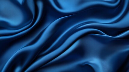 Obraz premium Silk blue satin fabric backdrop with smooth, shiny, soft texture in blue color, perfect for luxurious decoration