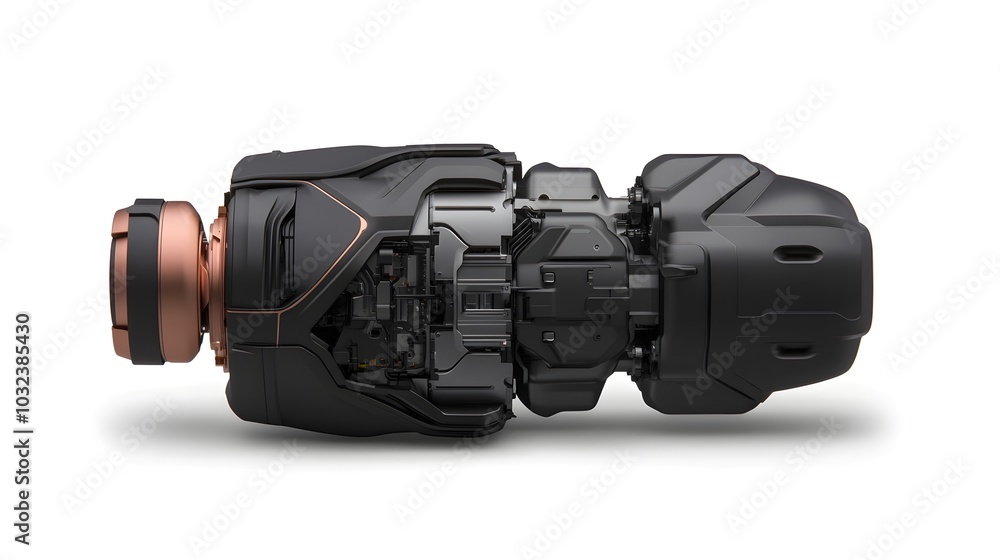 Poster Detailed cross section view of a futuristic vehicle engine showcasing the intricate and advanced mechanical components that power the next of transportation technology