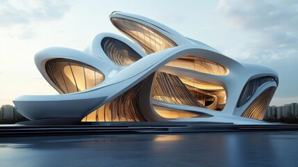 Obraz premium Modern architecture is a testament to human ingenuity, blending form and function in a dance of structural elegance.